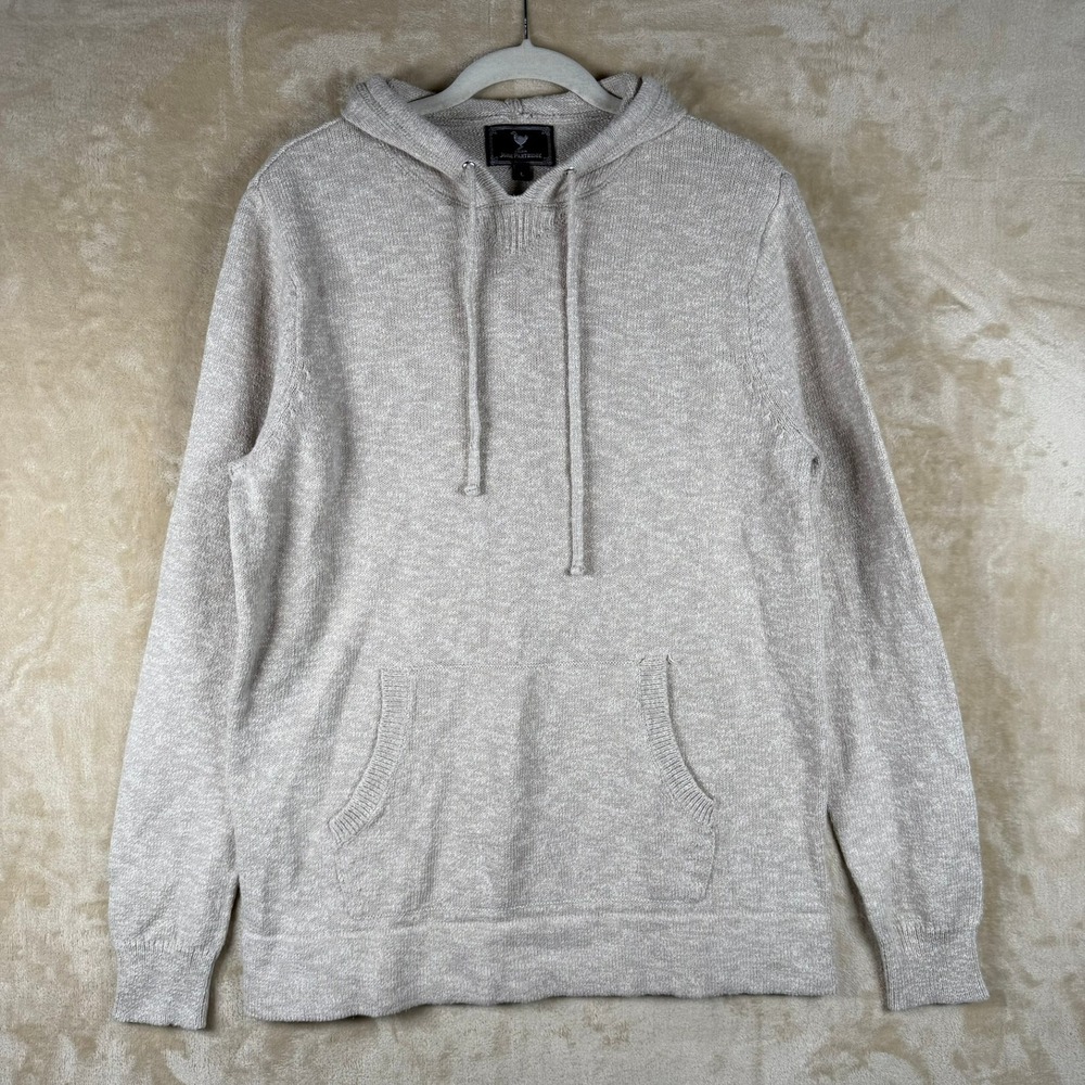 John Partridge Oatmeal Heather 100% Cotton Knit Hoodie Sweater Large Soft Girl